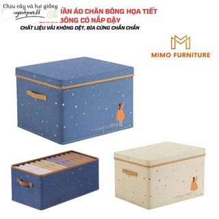 [Hàng Loại 1] Hộp Vải Đựng Quần Áo Họa Tiết Cute Thùng, Hộp Lưu Trữ Đồ Đa Năng Chất Liệu Vải Không Dệt Bền Bỉ Có Nắp Đậy