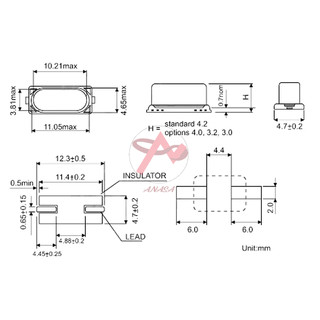 Thạch Anh 2 Chân Dán 49SMD