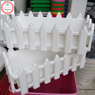 Chậu hàng rào cỡ nhỏ trồng hoa cây cảnh nhiều màu sắc KT 31x15x11cm hàng loại 1