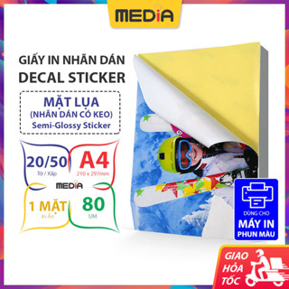 Giấy In Nhãn Dán Nhựa PP Media Mặt Lụa (Satin) A4 (21x30cm) 80um 20/50 Tờ, Decal Nhựa Vinyl Sticker