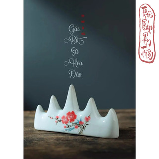Gác bút sứ hoa đào