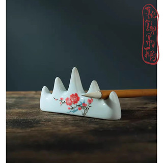 ( CÓ GÁC GỖ ) GÁC BÚT SỨ HOA ĐÀO