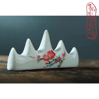 ( CÓ GÁC GỖ ) GÁC BÚT SỨ HOA ĐÀO
