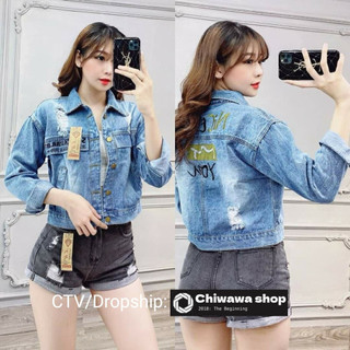 Áo khoác nữ tay lỡ chất jean cao cấp thời trang form dưới 58Kg BB40