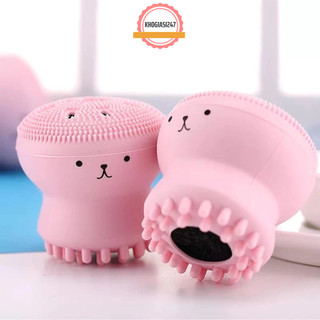 Cọ rửa mặt bạch tuột tạo bọt, rửa sạch massage lỗ chân lông, tẩy tế bào chết. dụng cụ rửa mặt silicon mềm sạch da