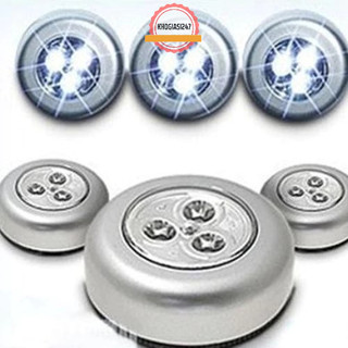 Đèn led dán tường 3 bóng tròn sử dụng pin aa, đèn led dán tủ quần áo,cầu thang, tủ bếp, xe hơi tiện dụng, siêu sáng