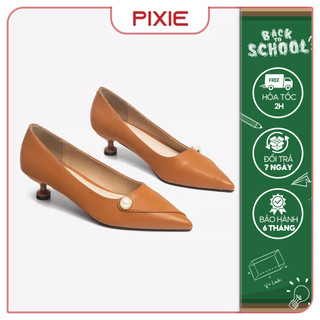 Giày cao gót nữ 4cm kiểu đính hạt pixie h165