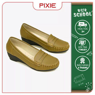 Giày Mọi Nữ Đế Xuồng 5cm Da Thật Pixie X997