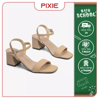 Giày sandal cao gót nữ 5cm quai ngang pixie h158