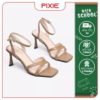 Giày sandal nữ cao gót 7cm quai chữ x pixie h186