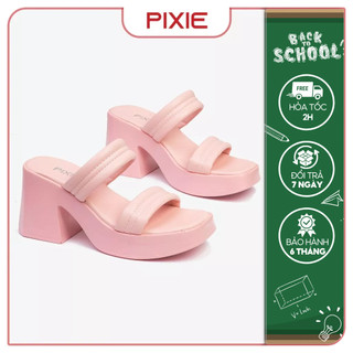 Guốc cao gót nữ 8cm hai quai chần chỉ pixie e154