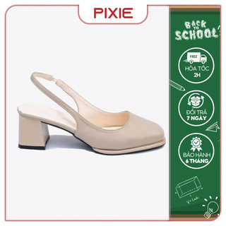 Giày cao gót nữ 5cm slingback hậu phối thun pixie h304