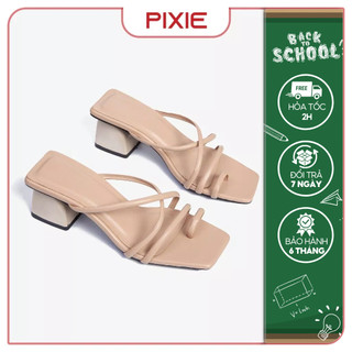 Guốc Cao Gót Nữ 5cm Quai Mảnh Xỏ Ngón Pixie X949