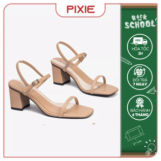 Giày sandal cao gót nữ 5cm quai mảnh pixie e236