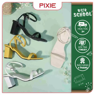 Giày sandal cao gót 7cm quai mảnh pixie e283
