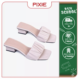 Guốc cao gót nữ 3cm quai bèo nhún pixie x952