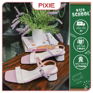 Giày Sandal Cao Gót Nữ 4cm Quai Ngang Pixie H315