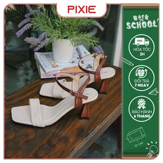 Giày Sandal Nữ Cao Gót 7cm Phối Màu Pixie X958