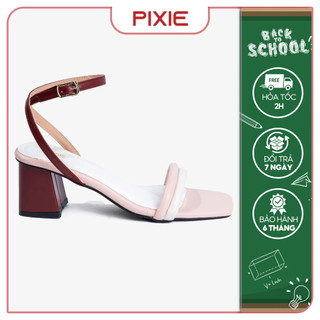 Giày sandal nữ kiểu cao gót 5cm quai kép pixie h295