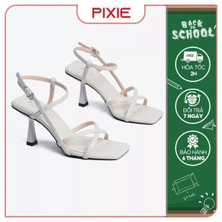 Giày sandal cao gót nữ 7cm quai chéo pixie h088