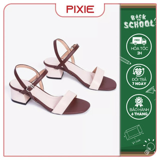 Giày Sandal Cao Gót Nữ 3cm Mix Màu Pixie X476