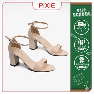 Giày sandal nữ cao gót 7cm đế vuông pixie x848