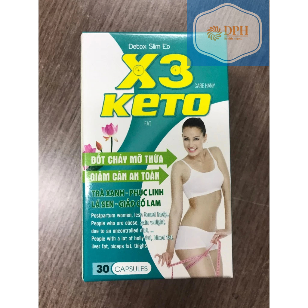 DETOX SLIM EO X3 KETO_30 VIÊN_HỖ TRỢ ĐỐT CHÁY MỠ THỪA_GIẢM CÂN AN TOÀN