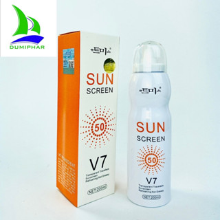 Kem chống nắng V7 SUN SCREEN SPF50 200ml - Xịt chống nắng trắng da, nâng tone, chống nước