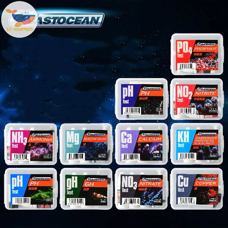 Test vastocean KH,No3,Po4,CA, MG,PH,No2, Nh3,bộ test chất lượng nước cho bể nước mặn