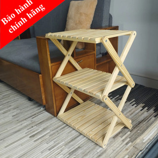 Kệ gỗ 3 tầng, kệ để giày, giá để chậu cây, gấp gọn , thông minh , chống nước, 40x30x67 cm