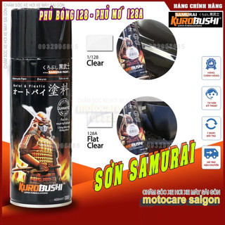 Combo sơn xe máy samurai 128 màu trong clear và màu nhám 128a