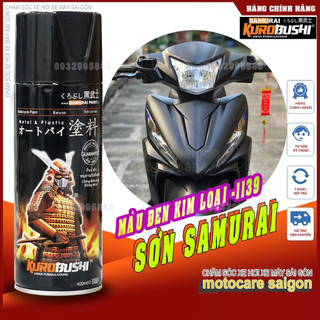 Bộ sản phẩm Sơn xit Samurai 1139 màu đen kim loại Metallic Black, chai tẩy sơn