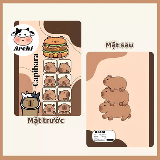Vở kẻ ngang 200 trang B5 loopy mèo capybara grid học sinh ghi chép studygram lined notebook