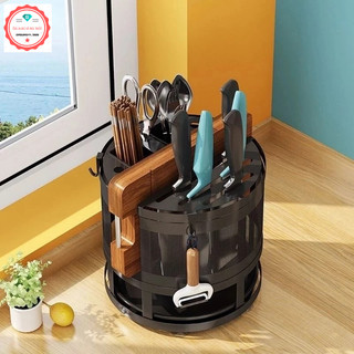 Kệ để dao thớt, kệ để dao thớt xoay 360° không gỉ tiện dụng
