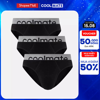 Combo 3 Quần lót Brief vải Cotton Modal co giãn màu đen cạp mới Coolmate