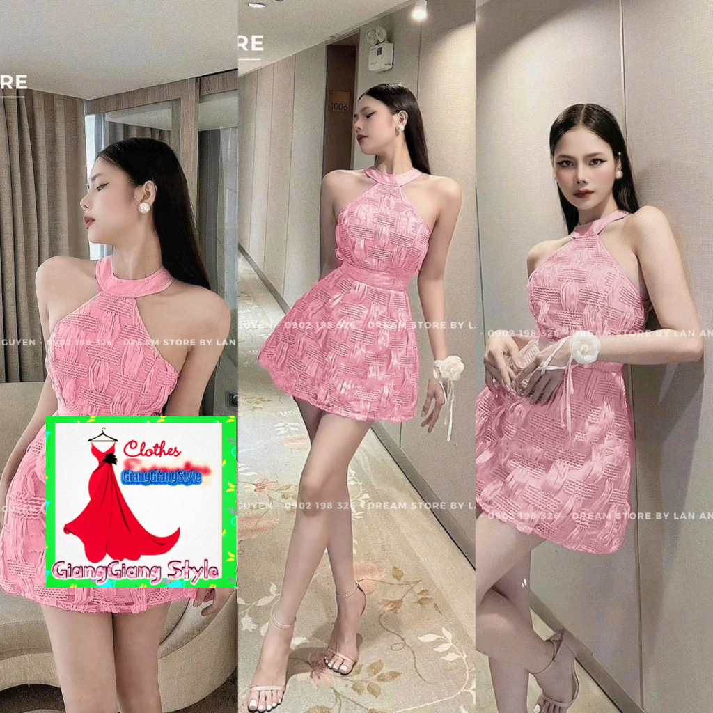 VÁY REN HỌA TIẾT ĐAN CỔ YẾM 200724