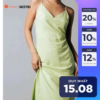 Đầm 2 dây Maybi suông xẻ tà