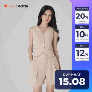 Quần short Maybi ống rộng cotton chéo