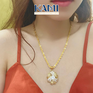  Dây chuyền xoắn hoa mai 3 ly chạm sáng kèm mặt hoa mai tim Kami trang sức sỉ 