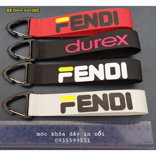 Móc chìa khóa dây in hình nổi fendi và durex