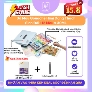Bộ màu gouache himi sinh đôi twin split cup - phiên bản 112 màu x 12ml