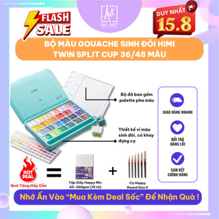 Bộ màu gouache sinh đôi himi twin split cup 36/48 màu