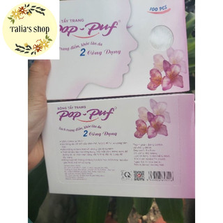 Bông tẩy trang Pop Puf 100 miếng - HỘP HỒNG