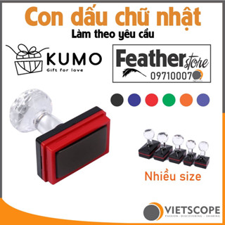 [Chỉ in giấy] Con Dấu Flash Chữ Nhật In Logo, Tên Shop Đóng Dấu Lên Giấy, Carton Nhiều Size