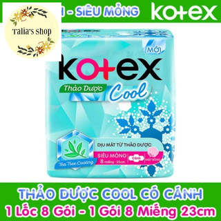 Lốc 8 gói băng vệ sinh Kotex Thảo dược cool - gói 8 miếng