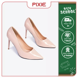 Giày Cao Gót 9cm Da Bóng Mũi Nhọn Basic Pixie P746