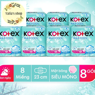 Lốc 8 gói băng vệ sinh Kotex cool siêu mỏng cánh - gói 8 miếng