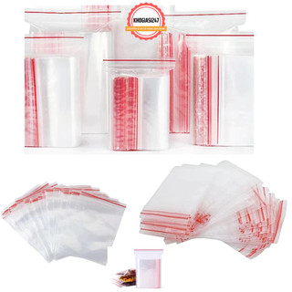 Túi Zipper Chỉ Đỏ Được Sử Dụng Trong May Mặc, Thực Phẩm, Dược Phẩm Với Nhiều Size, Túi Viền Đỏ Có Độ Bền, Dẻo, Dày