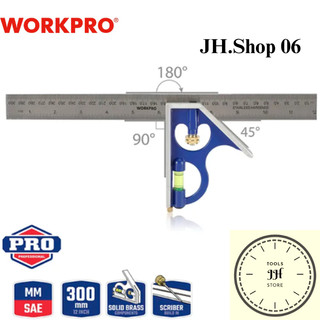 12" thước ke góc có thủy workpro wp264002
