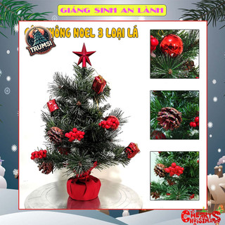 Cây thông noel mini để bàn 40cm trang trí giáng sinh hàng Việt Nam chất lượng cao 3 loại lá